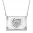 "I Love You" Diamond Heart Necklace 1/4 ct tw Sterling Silver