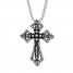 Diamond Cross Necklace 3/8 ct tw Round-cut Sterling Silver