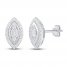 Diamond Earrings 1/4 ct tw Round/Baguette 10K White Gold
