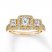 Diamond Engagement Ring 1-1/2 ct tw Princess/Round 14K Gold