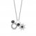 Disney Treasures Mickey Mouse Black & White Diamond Necklace 1/8 ct tw Round-cut Sterling Silver 17"