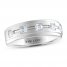 THE LEO Diamond Men's Wedding Band 1 ct tw Princess-cut 14K White Gold