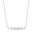 Lab-Created Opal Dainty Bar Necklace Sterling Silver 18"