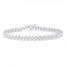 Diamond Marquise Link Bracelet 1/2 ct tw Round-cut Sterling Silver 7.25"