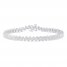 Diamond Marquise Link Bracelet 1/2 ct tw Round-cut Sterling Silver 7.25"
