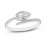 Forever Connected Diamond Ring 1/3 ct tw Pear/Round 10K White Gold