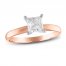 Diamond Solitaire Engagement Ring 1 ct tw Princess-Cut 10K Rose Gold