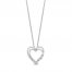 Hallmark Diamonds Heart Necklace 1/2 ct tw Sterling Silver 18"