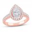 Diamond Engagement Ring 1 ct tw Pear/Round 14K Rose Gold