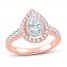 Diamond Engagement Ring 1 ct tw Pear/Round 14K Rose Gold