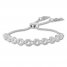 Diamond Tassel Bolo Bracelet 1/4 ct tw Round Sterling Silver
