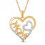 Diamond Mom Heart Necklace 1/6 ct tw 10K Yellow Gold