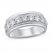 Men's Diamond Wedding Band 2 ct tw Round-cut 10K White Gold