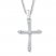 Diamond Cross Necklace 1/10 ct tw Round-cut Sterling Silver