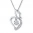 Heart Necklace 1/5 ct tw Diamonds 10K White Gold