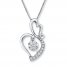 Heart Necklace 1/5 ct tw Diamonds 10K White Gold