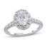 Lab-Created Diamonds by KAY Engagement Ring 1-3/4 ct tw Oval/Round-Cut 14K White Gold