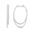 Diamond Hoop Earrings 1/10 ct tw Round-Cut Sterling Silver