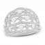 Diamond Lace Ring 1 ct tw Round-cut 10K White Gold