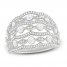 Diamond Lace Ring 1 ct tw Round-cut 10K White Gold