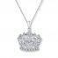 Crown Necklace 1/6 ct tw Diamonds Sterling Silver