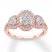 Diamond Engagement Ring 3/4 ct tw Oval/Round 10K Rose Gold