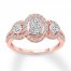 Diamond Engagement Ring 3/4 ct tw Oval/Round 10K Rose Gold