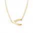 Sideways Wishbone 14K Yellow Gold Necklace