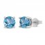 Swiss Blue Topaz Stud Earrings Sterling Silver