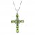 Peridot & White Lab-Created Sapphire Cross Necklace Sterling Silver 18"