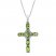 Peridot & White Lab-Created Sapphire Cross Necklace Sterling Silver 18"