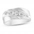 Men's Diamond Wedding Band 1 ct tw Round-cut 10K White Gold