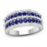 Sapphire & Diamond Ring 1/8 ct tw 10K White Gold