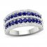 Sapphire & Diamond Ring 1/8 ct tw 10K White Gold