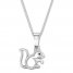 Squirrel Necklace 1/20 ct tw Diamonds Sterling Silver