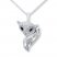 Fox Necklace 1/20 ct tw Diamonds Sterling Silver