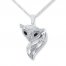 Fox Necklace 1/20 ct tw Diamonds Sterling Silver
