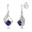Blue & White Lab-Created Sapphire Earrings Sterling Silver
