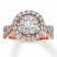 Diamond Engagement Ring 2 ct tw Round-cut 14K Two-Tone Gold