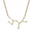 Sagittarius Zodiac Necklace 1/6 ct tw Diamonds 10K Yellow Gold