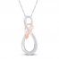 Infinity Necklace 1/15 ct tw Diamonds Sterling Silver/10K Gold