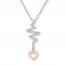 Heartbeat Necklace 1/10 ct tw Diamonds Sterling Silver/10K Gold