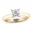 THE LEO Artisan Diamond Solitaire Engagement Ring 1 ct tw Princess-cut 14K Yellow Gold