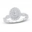Diamond Engagement Ring 3/8 ct tw Oval/Round 14K White Gold
