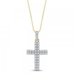 Diamond Cross Necklace 1/2 ct tw 10K White Gold