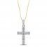 Diamond Cross Necklace 1/2 ct tw 10K White Gold