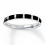 Stackable Ring Black Enamel Sterling Silver