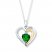 Heart Necklace Lab-Created Emerald Sterling Silver/10K Gold