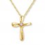 Cross Necklace Diamond Accent 14K Yellow Gold