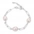 Cultured Pearl Paperclip Bracelet Sterling Silver 7.5"